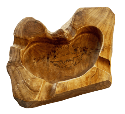 Cendrier en bois exotique L
